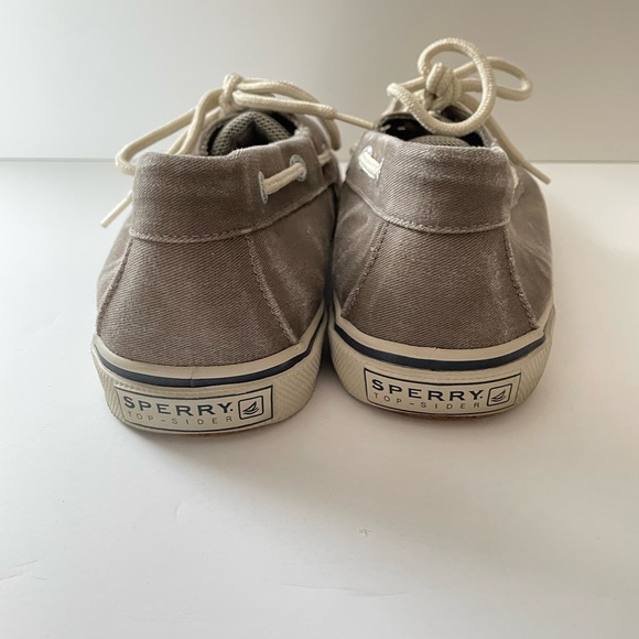 SPERRY Topsider Canvas Boat Shoes Men's 9M Gray/Taupe - Picture 4 of 7